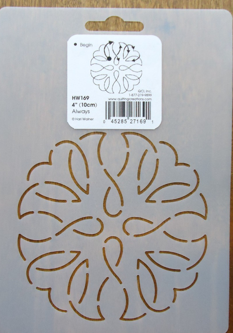 Stencil Quilting HW169 Always quilt crafts QC 4" 10cm stitch journal template