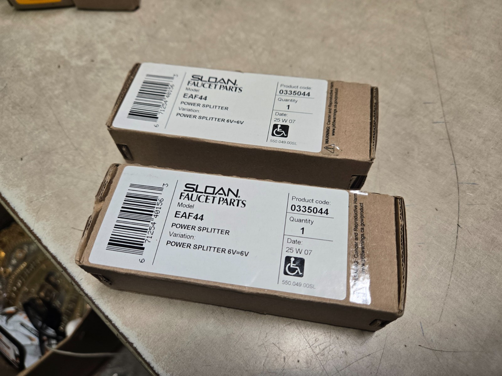 lot of 2 Sloan 0335044 - EAF44 - Power Splitter 6V=6V For EAF-200 Series Faucets