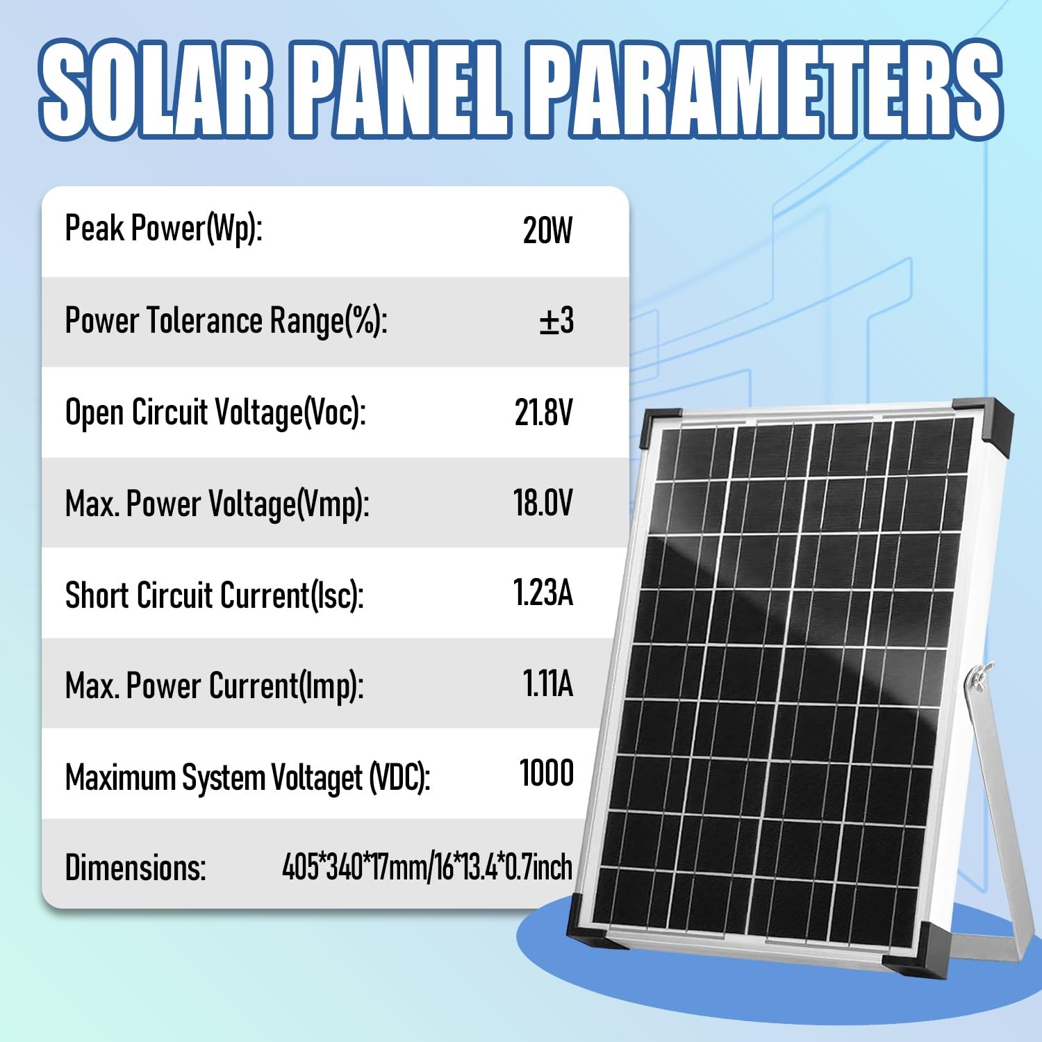 Hoysicy 20W Solar Panel Kit