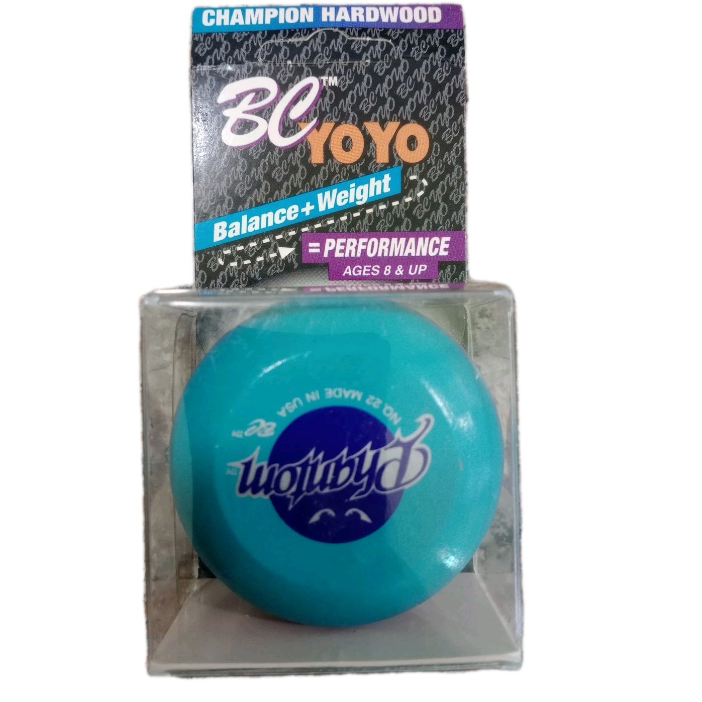 Vintage Champion Hardwood BC YO - YO, Phantom #22, Blue & Purple YoYo,  1996 USA