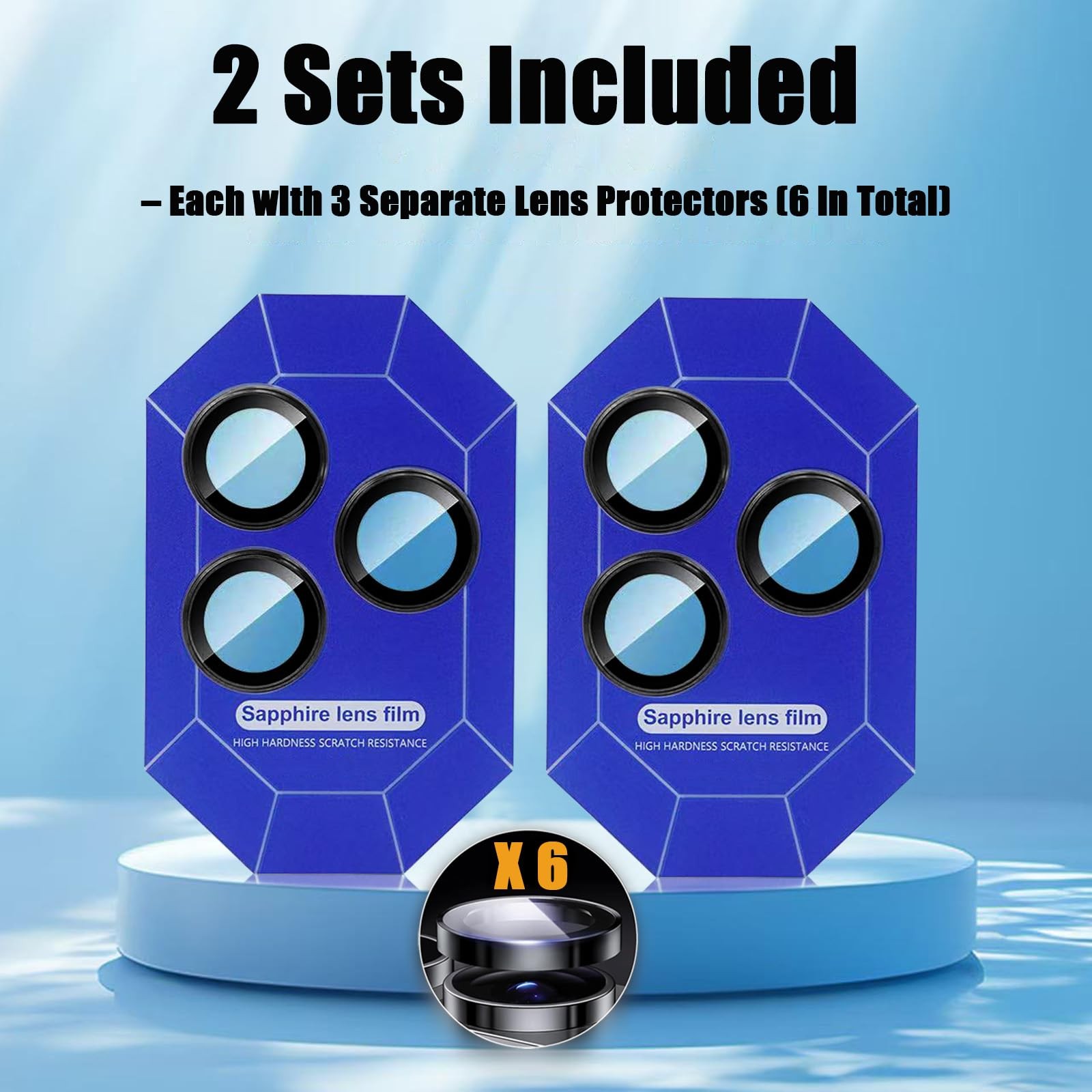 AFENGBOX 2 Pack Camera Lens Protector iPhone 17 Pro/iPhone 17 Pro Max, Black