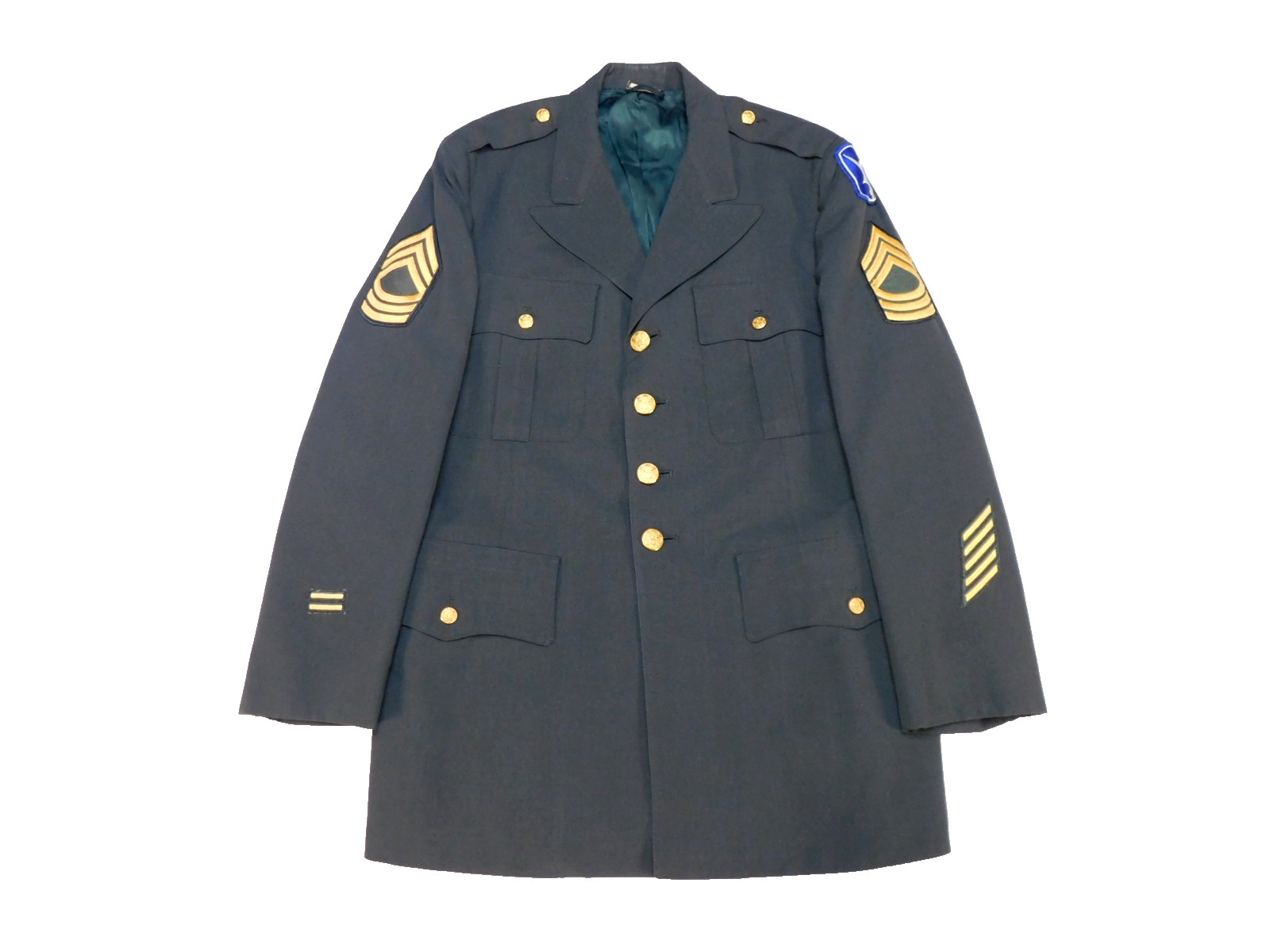 US Army Dress Coat 42 Long 67th Infantry Green 344 P/W Uniform Vintage 1976