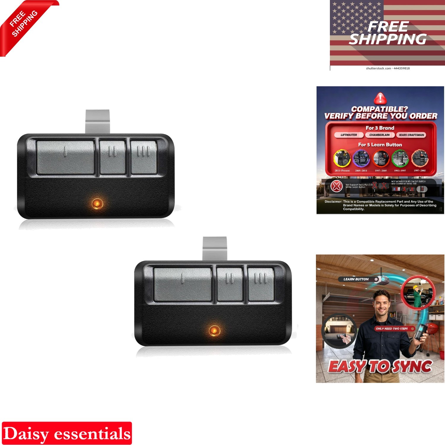 Garage Door Remote 2-Pack 893LM 953ESTD Compatible with Chamberlain LiftMaste...