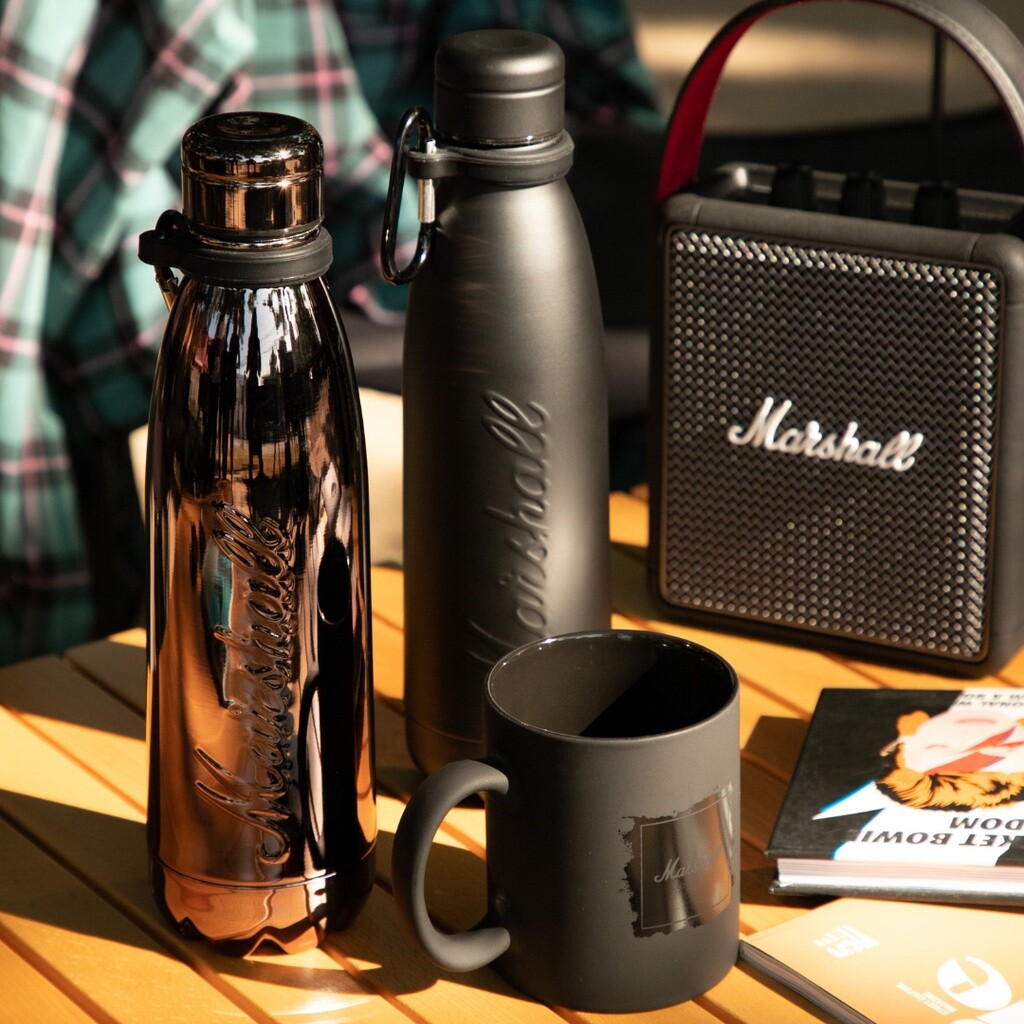 Marshall Thailand Nickel Grey Stainless Steel Tumbler Thermos Water Bottle
