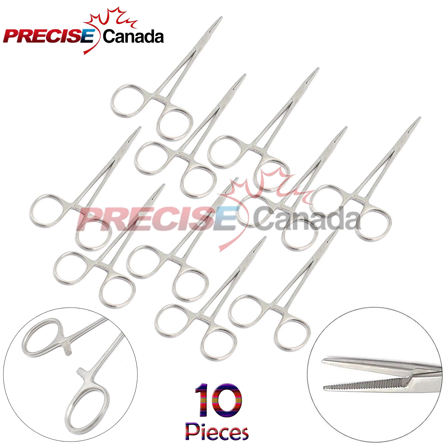 PRECISE CANADA 10 Pcs Mosquito Forceps 5" Straight