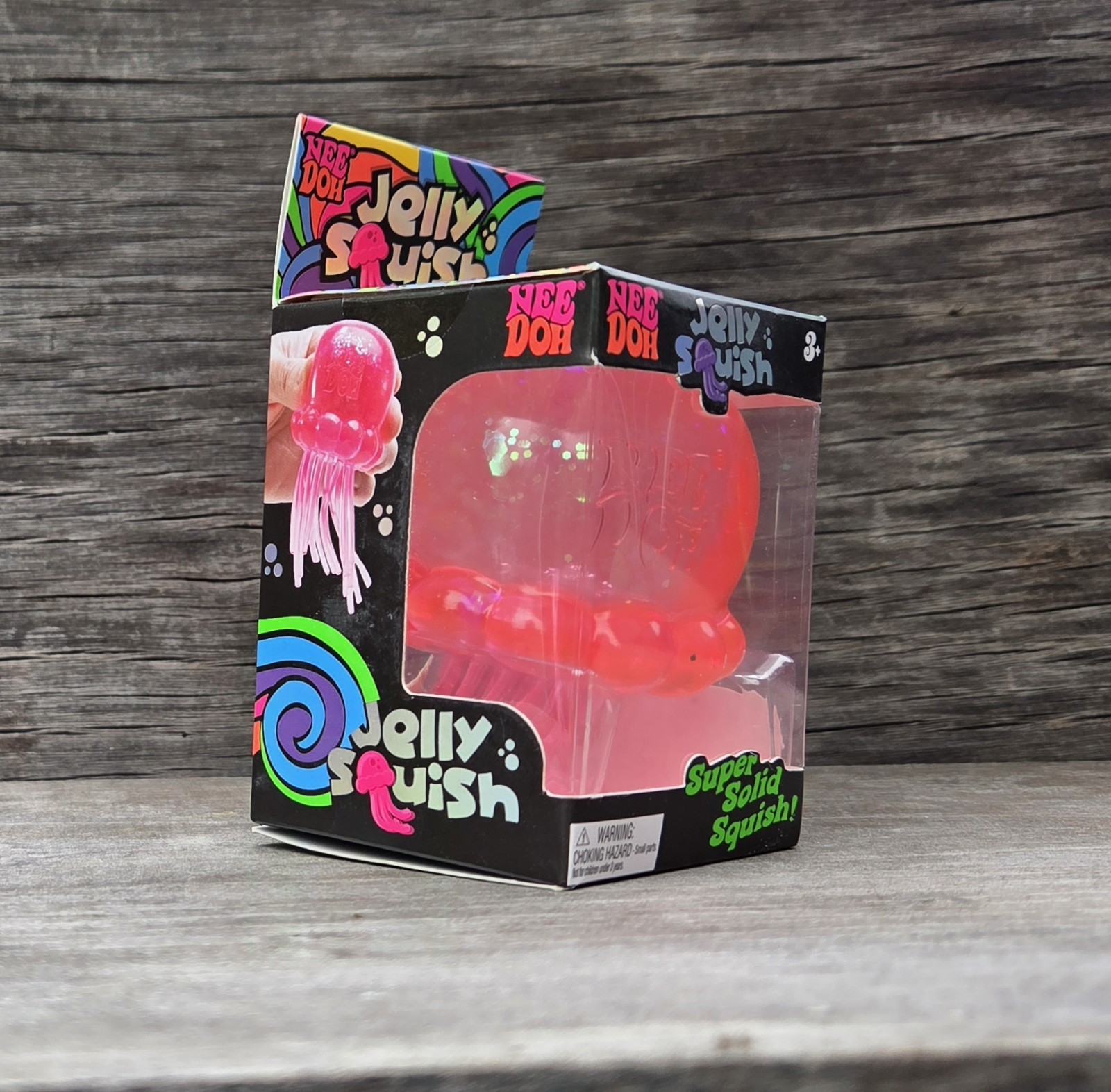 PINK NeeDoh Jelly Squish 100% AUTHENTIC Nee Doh Sparkle Jellyfish Squishy USA