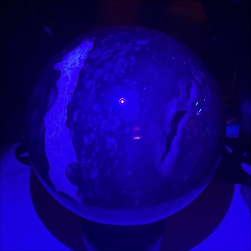 Illuminated Tabletop Globe Blue/Green Plastic Free Standing with Base