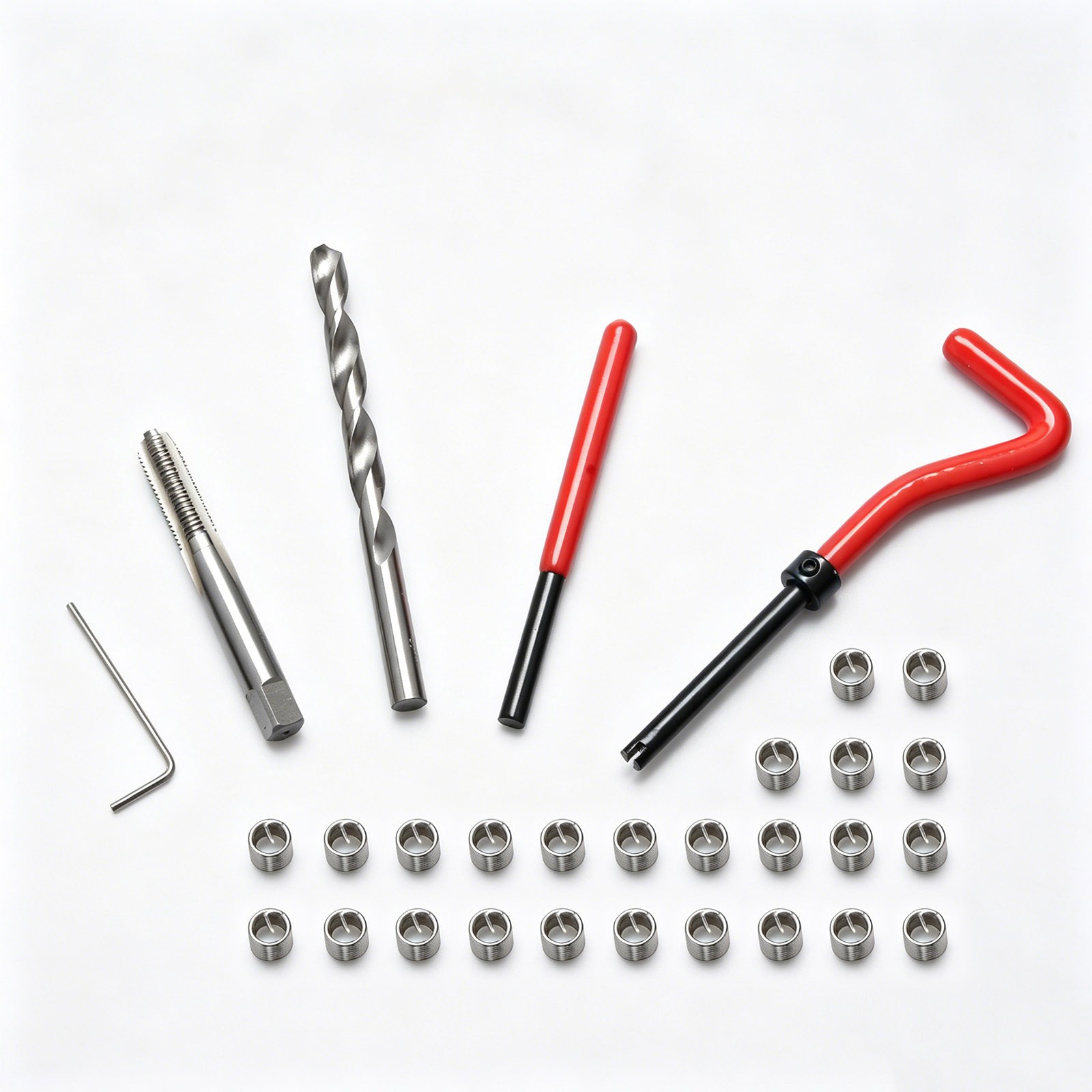 25Pcs M8 x 1.25 Thread Repair Kit for Vehicle Maintenance with Non-slip Grip