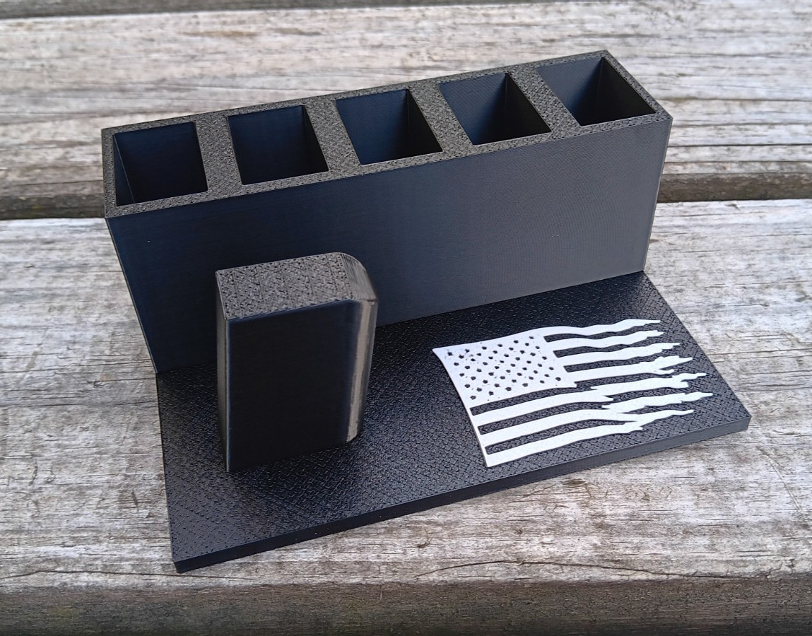 Glock 43X / 48 Pistol Display Stand American Flag - HOLDS 5 MAGAZINES!