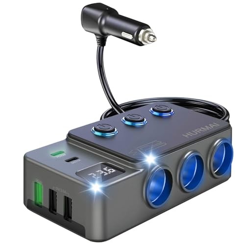 Cigarette Lighter Splitter Adapter, 120W 3 Socket 12V Car Heavy Duty Truck