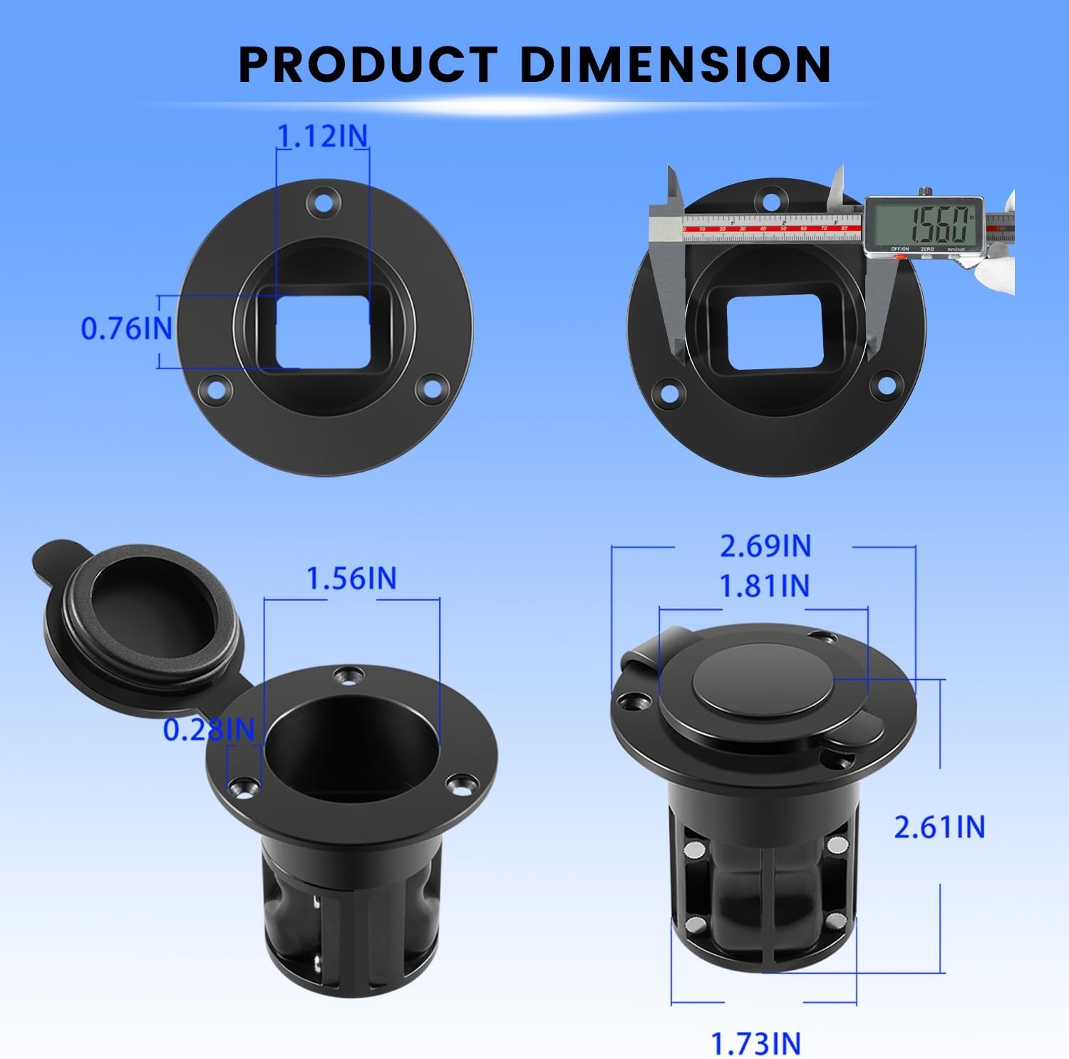 for Cannon Flush Mount Power Port Downriggers Quick Thru-Hull Connection 1903012
