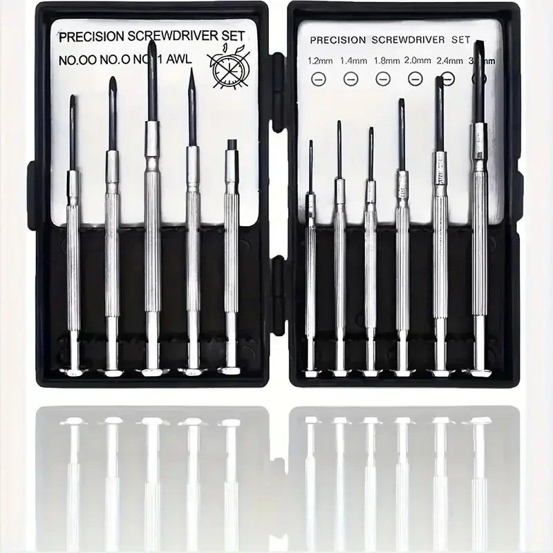 11pc Small Precision Screwdriver Set Mini 6 Sizes Flat Philips for Watch Glasses
