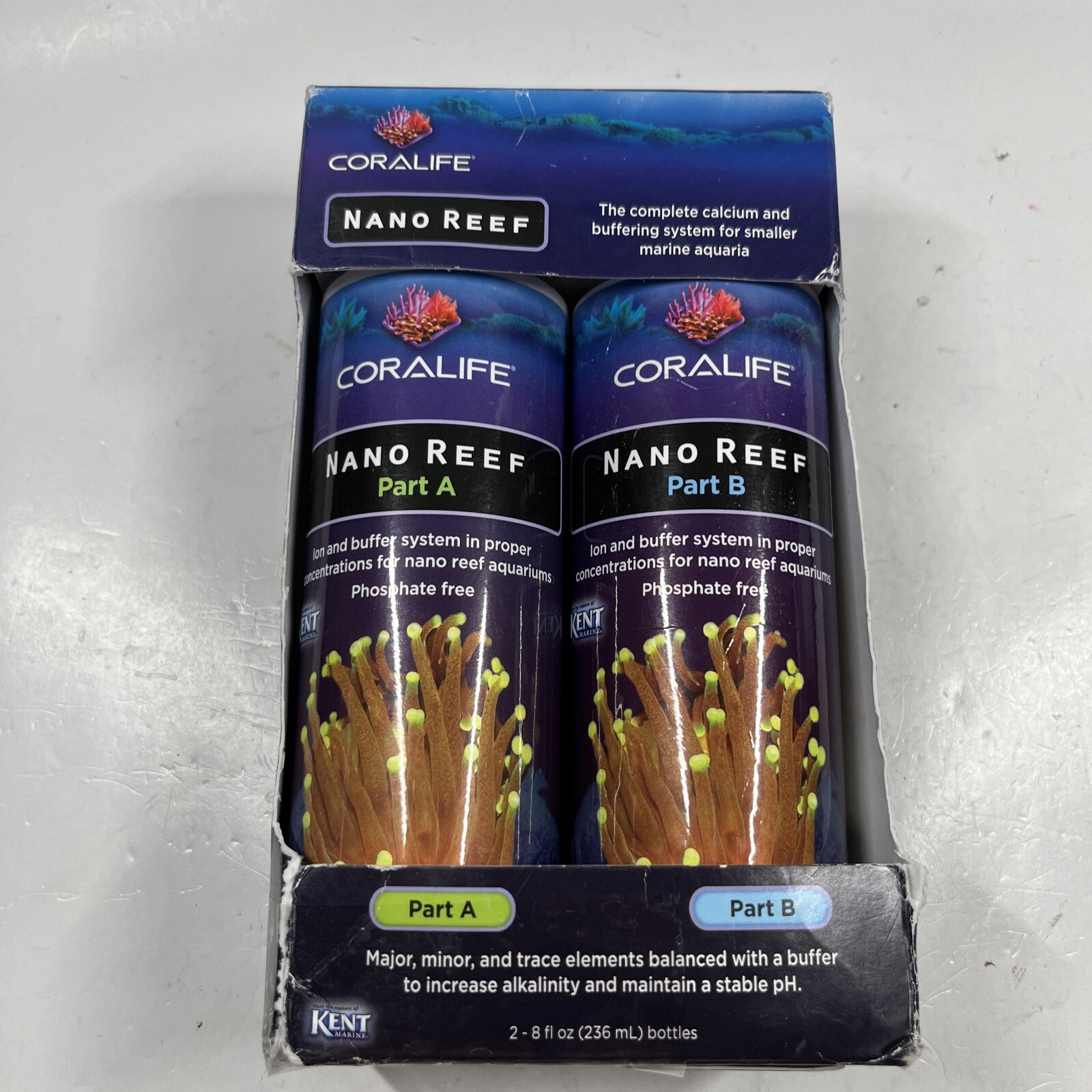 Coralife Saltwater Fish Tank Aquarium Nano Reef Part A and B - 8 Oz Exp 02/2027