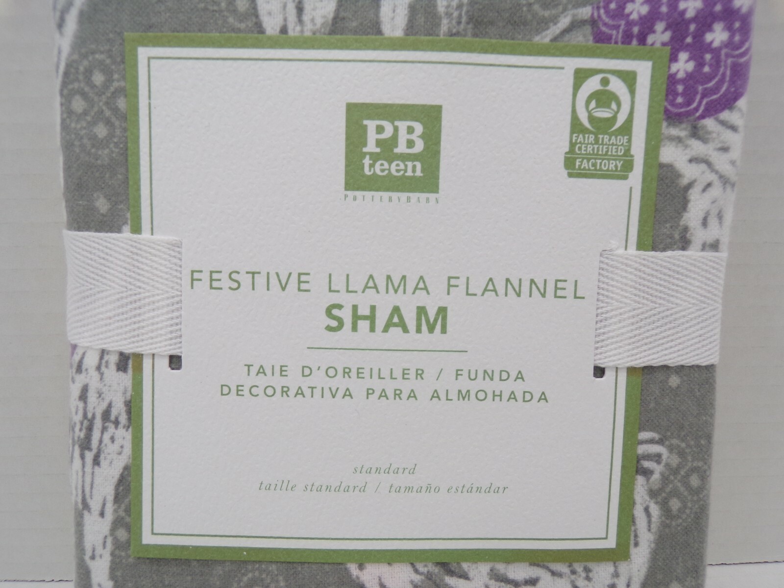 Pottery Barn Teen Winter Llama Organic Flannel Sham Cozy Standard Multi #9555
