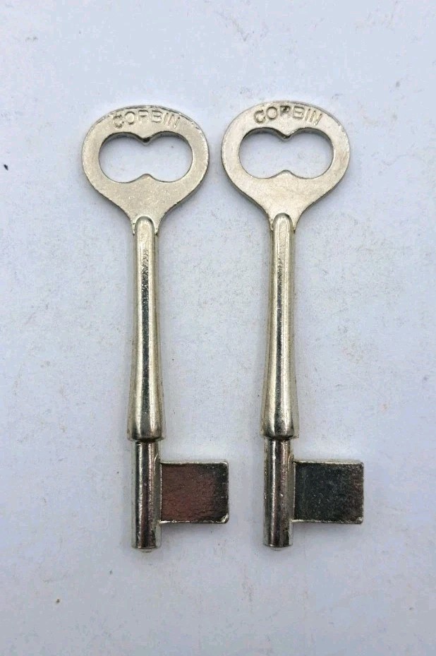 Antique Uncut Skeleton Key Corbin Door Lock Skeleton Keys Lot Of 2