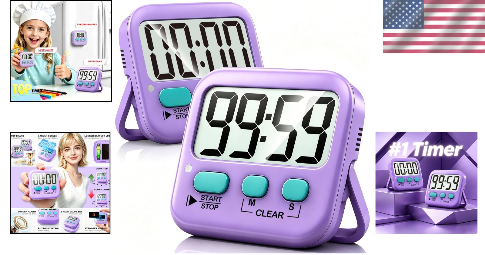 Dual Countdown Timers: Perfect for Exercising, Cooking, and Learning Activities