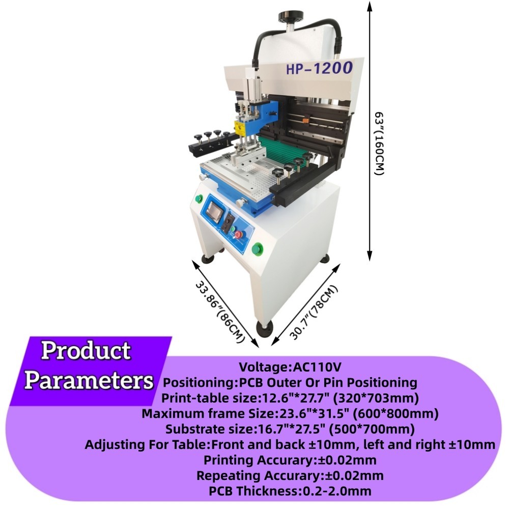 110V Solder Paste Printing Machine PCB Outer Or Pin Positioning