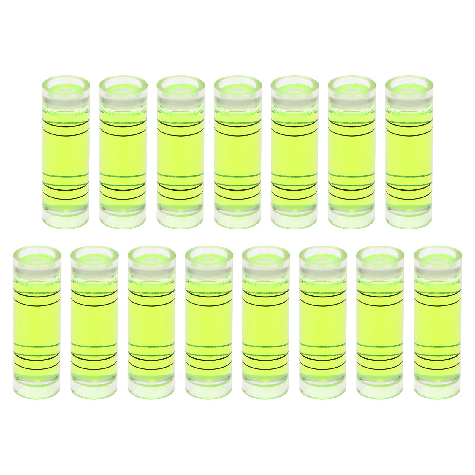 15pcs Small Cylindrical Bubble Level Vials 9.5x30mm Levels Measuring Tools