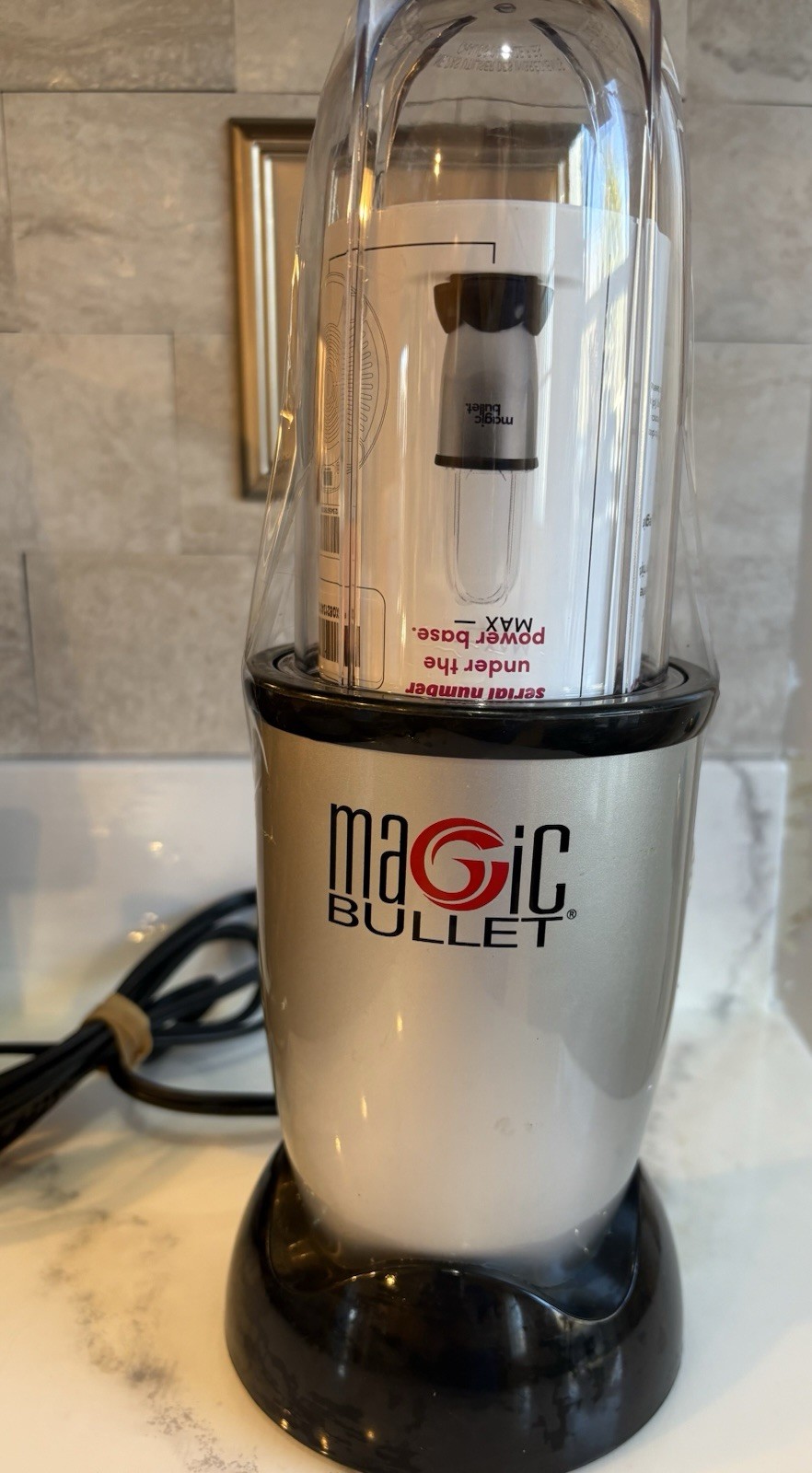 Magic Bullet MB1001 Bullet Blender Silver Easy Clean Smoothie Maker 205W