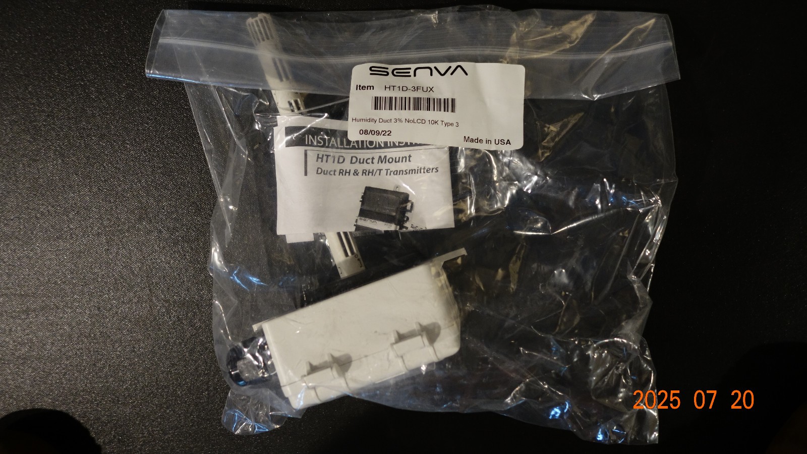 HT1D-3FUX SENVA Duct RH3% no LCD, 10k Type 3 Thermistor Free Shipping!