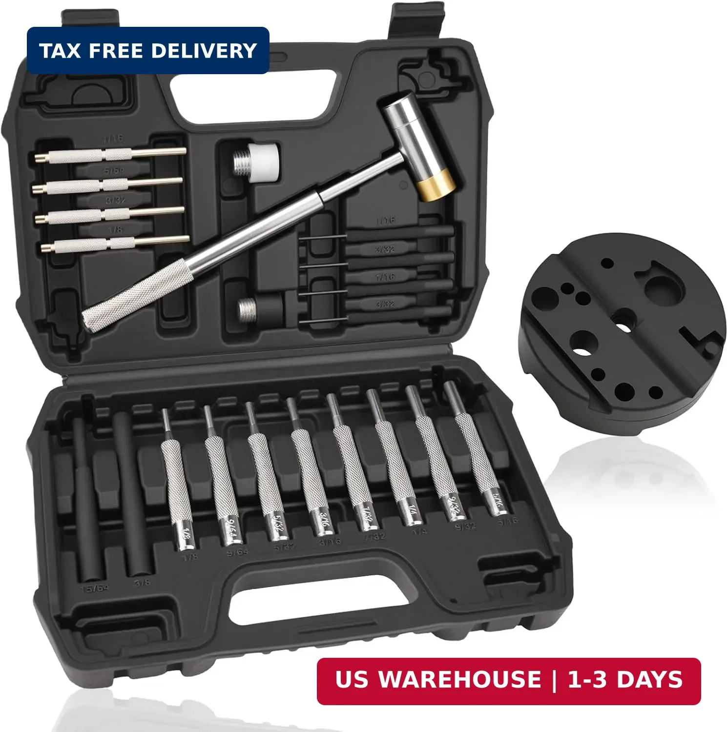 Beaiguna 23PCS Punch Set, Upgraded Roll Pin Punch Set Mechanic Tools, Punch and