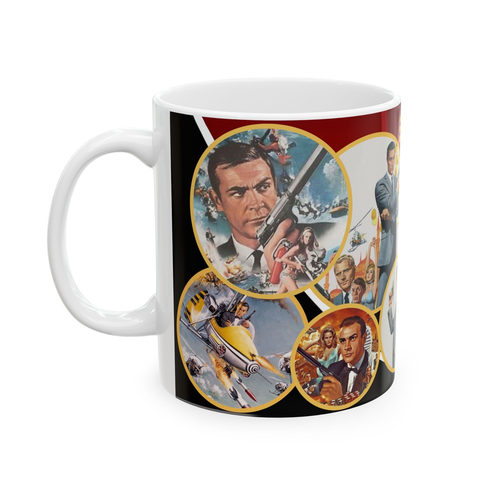 007 Sean Connery Ceramic Mug 11oz, Classic Bond Movies, Movie Fan Gift