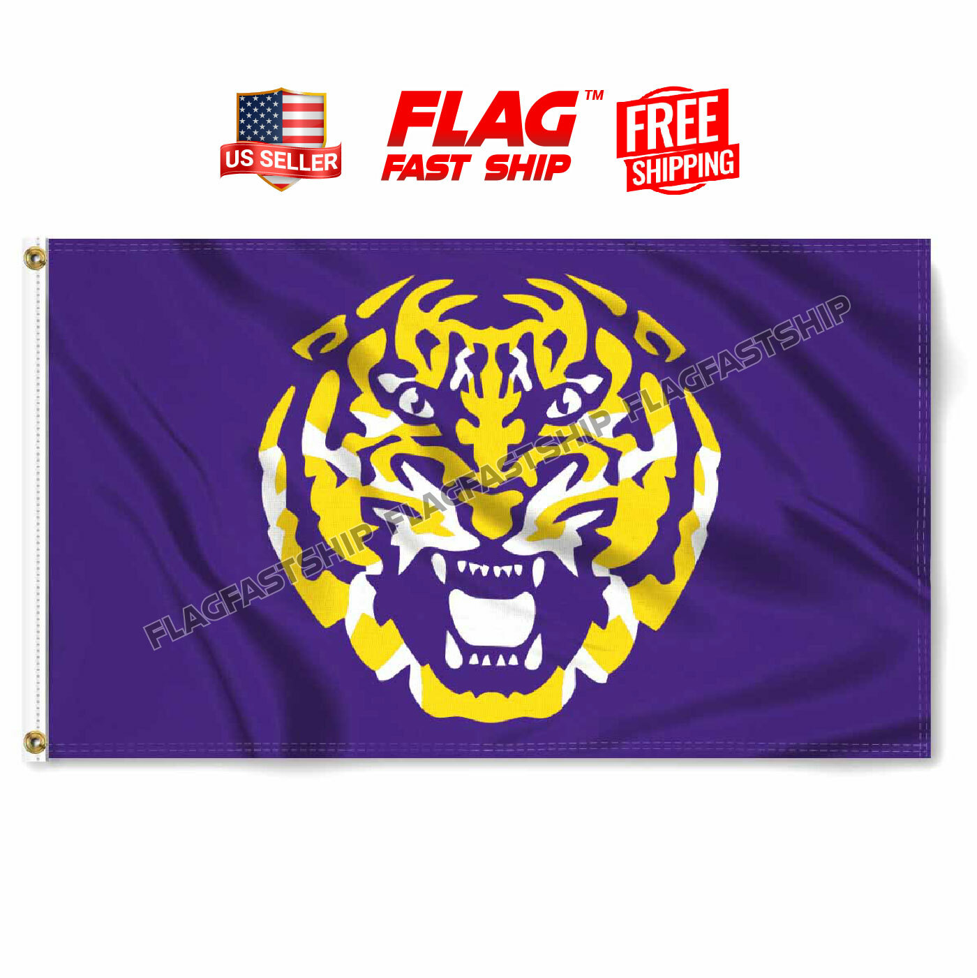 LSU Tigers Flag 3x5 Football Louisiana State University NEW Fast FREE Shipping