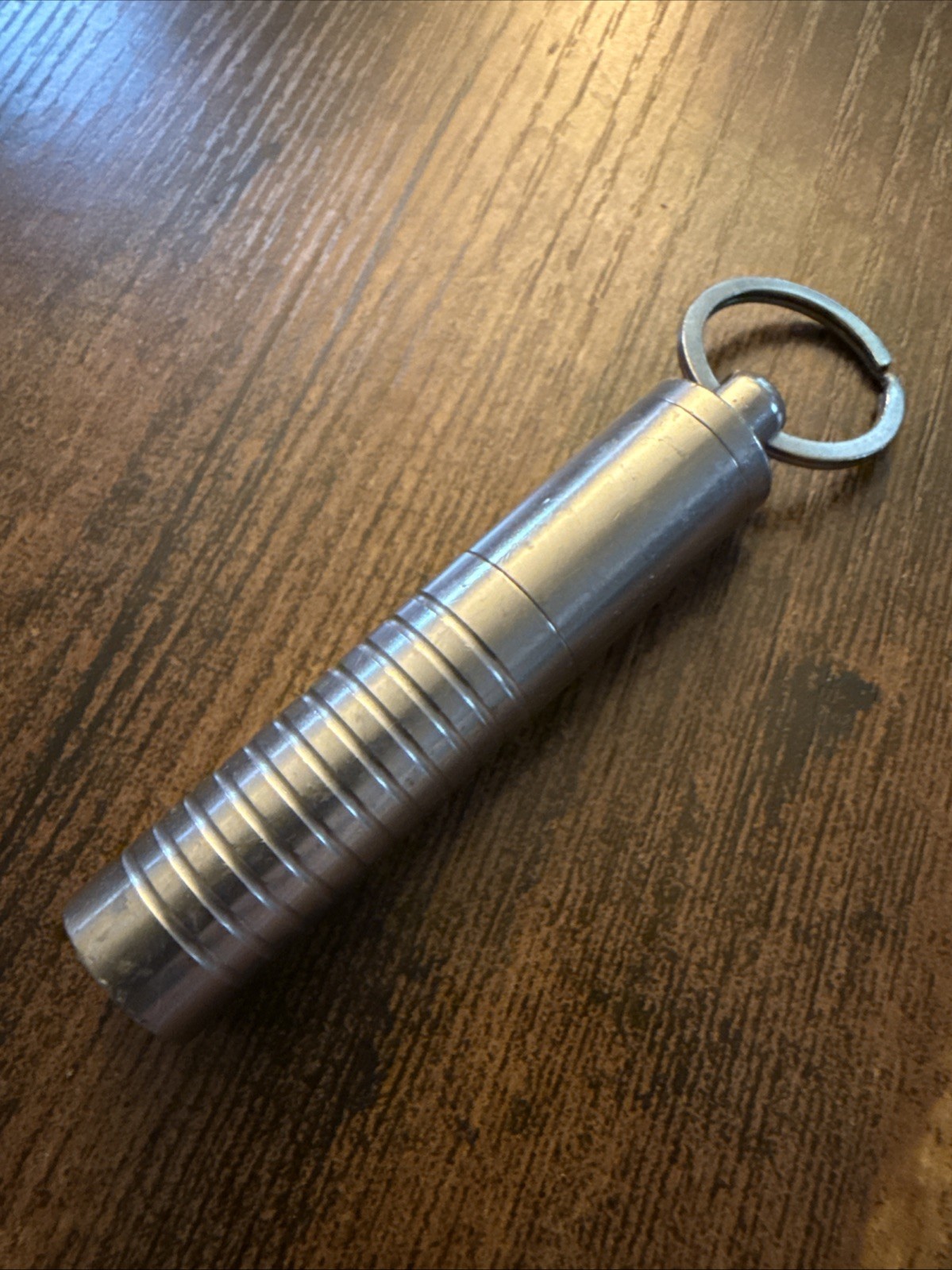 Cielo Stainless Steel Two Chamber Pill Holder Keychain Waterproof Silver