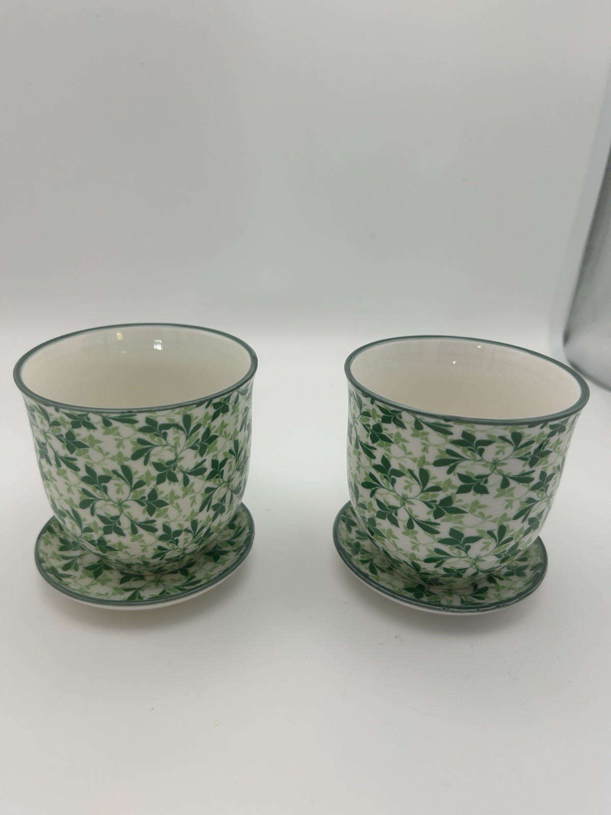 These Are Chive Liberty Porcelain Planters. Including Detachable Saucers. 3.25”