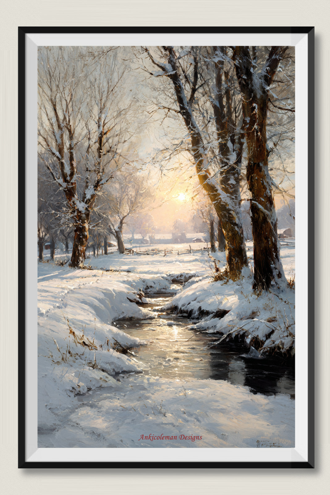 Snowlit Stillness - DIY Chart Counted Cross Stitch Patterns Needlework DMC Color