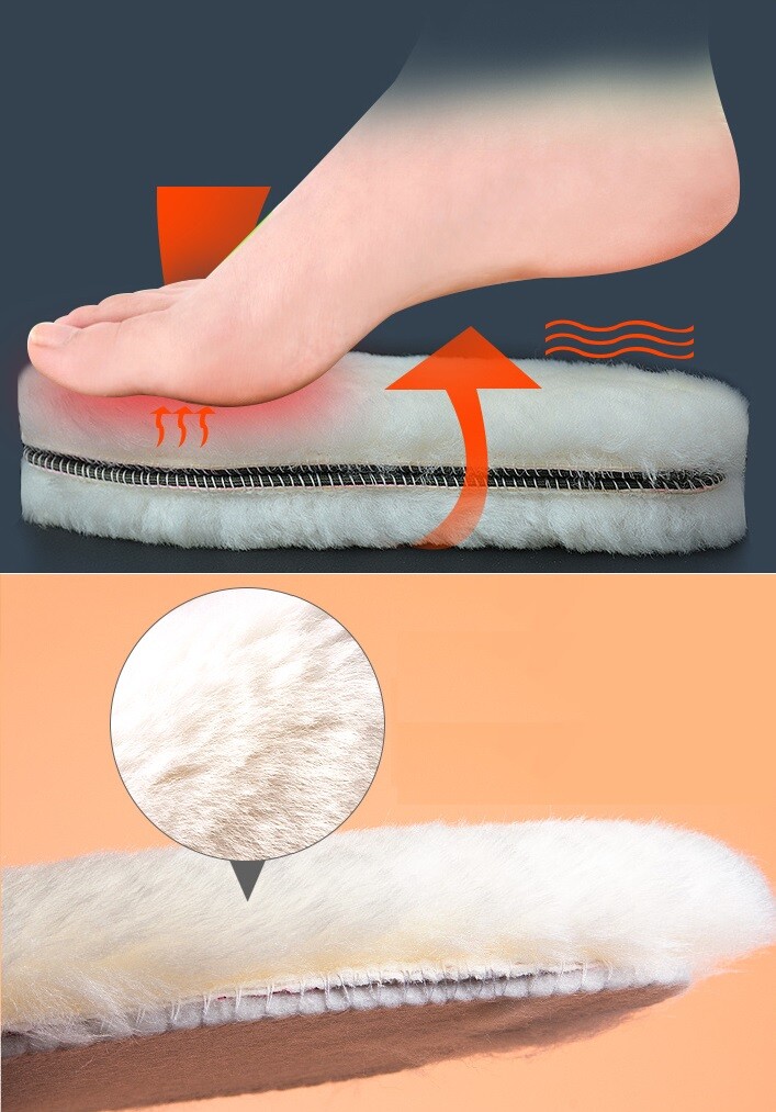 Happystep Real Lamb's wool Sheepskin Insoles Generic Replacement for UGG Boots