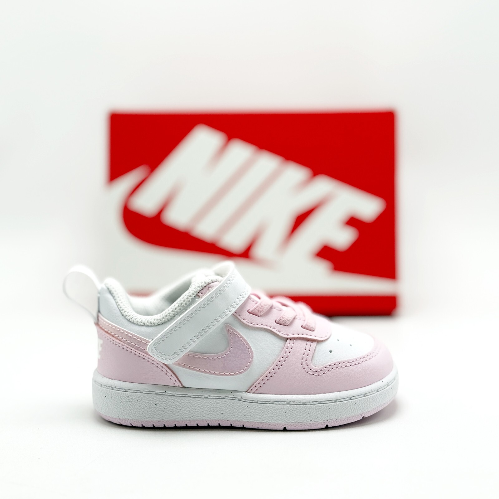 *NEW* Toddler Baby NIKE Court Borough Low Recraft (TD) White/Pink (DV5458 105)👍