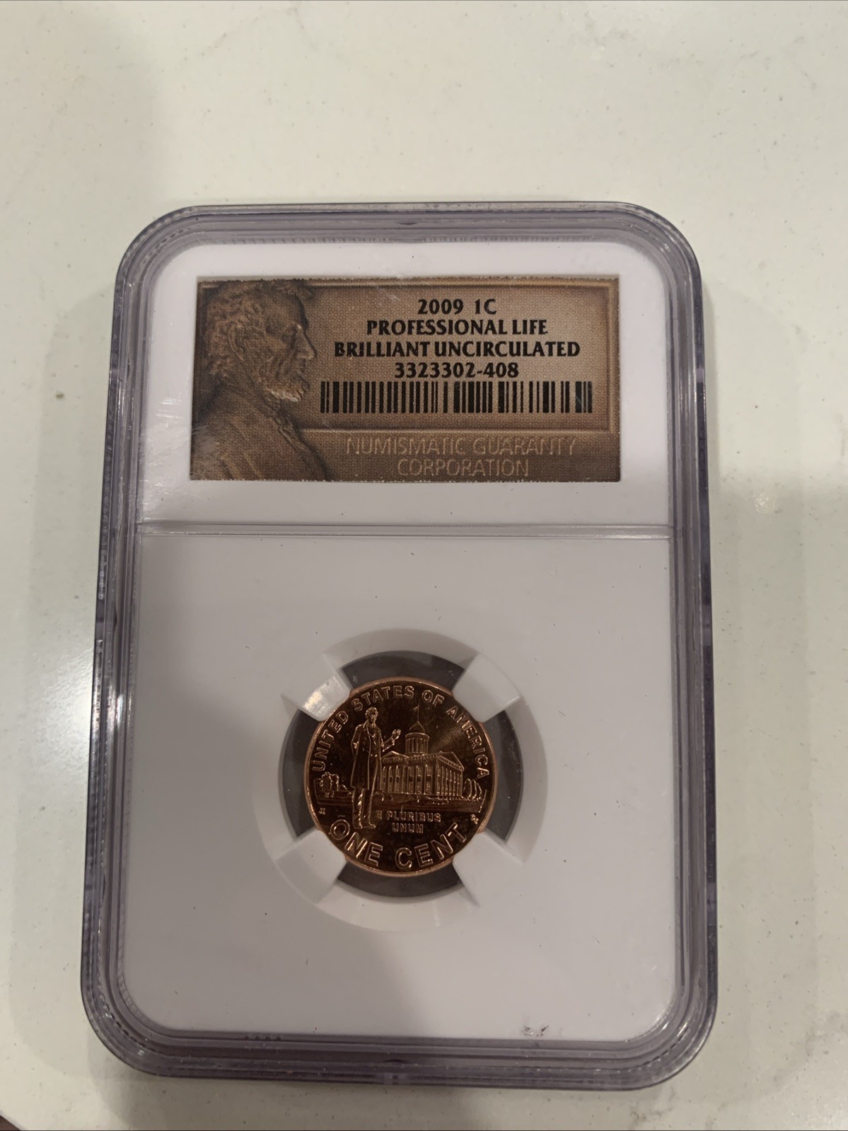 Brilliant Uncirculated Penny 2009/2010 Professional Life Union Shield Birth & C