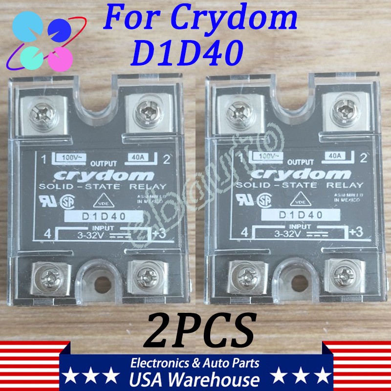 2PCS Solid State Relay For Crydom D1D40 Module Supply 3-32V 40A US Stock