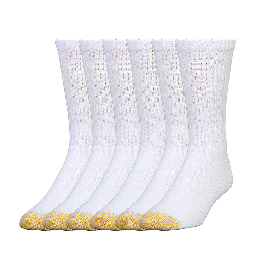 Gold Toe Men's 6 Pack Cotton Athletic Cushioned Crew Socks
