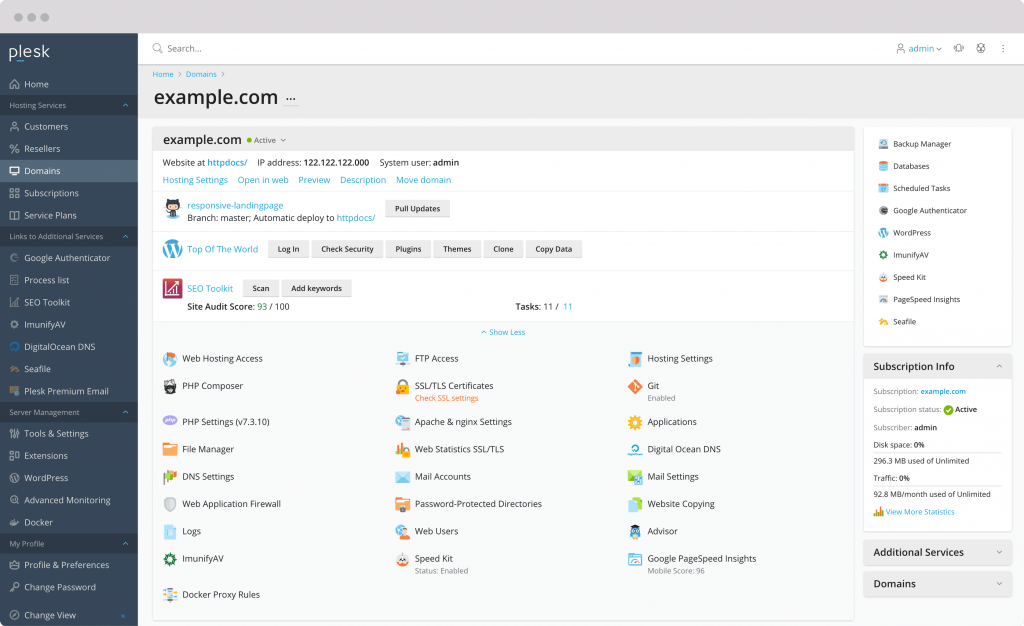 Plesk Web Pro Edition for VPS