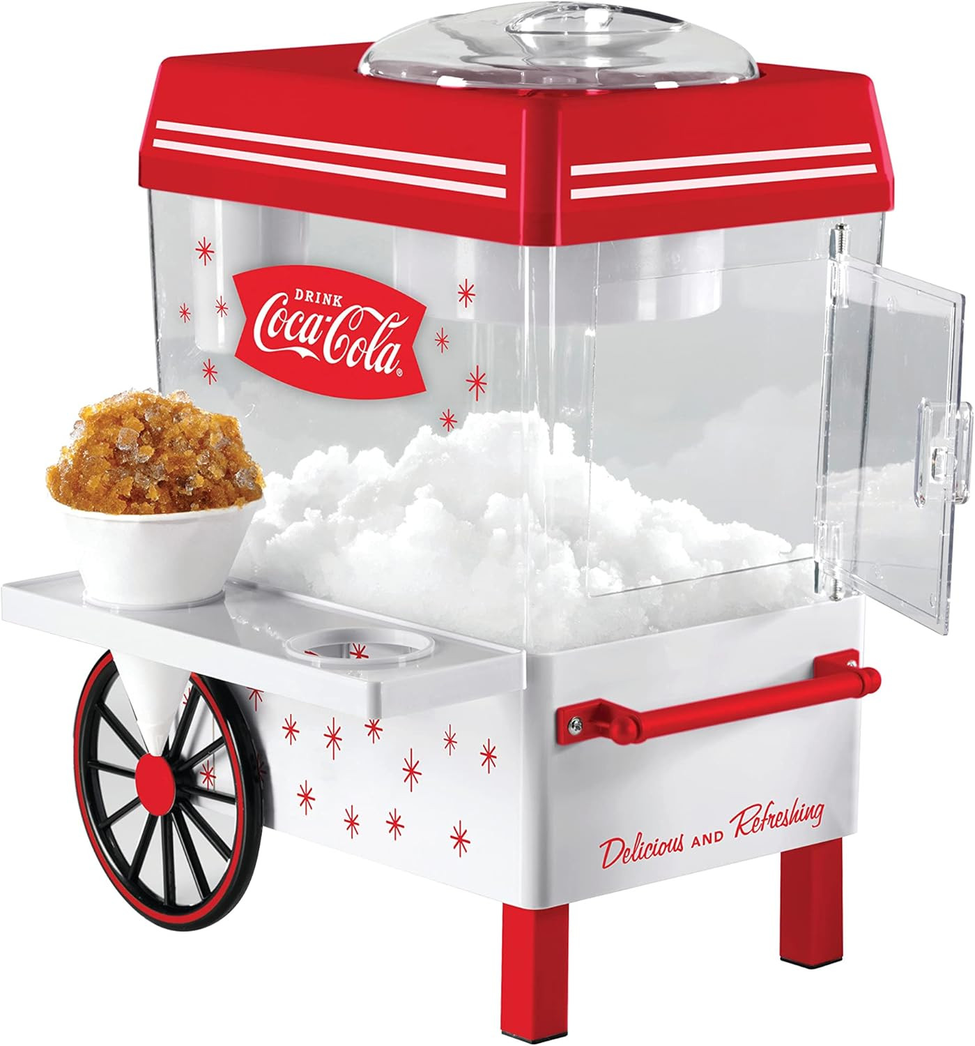 Coca-Cola Retro Snow Cone Machine with Cups & Scoop - Makes 20 Treats!