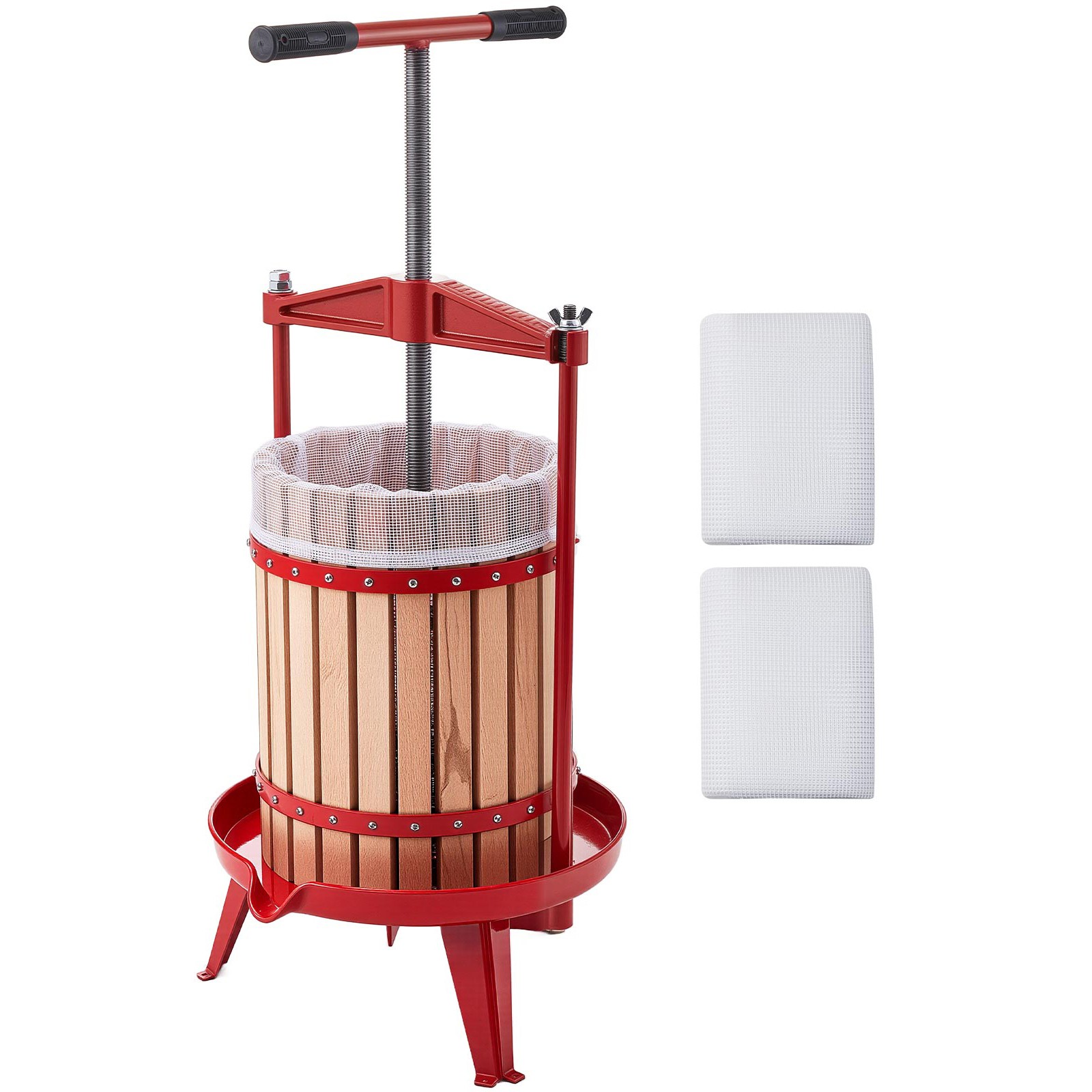 Uimoso 4.75Gal/18L Manual Fruit Press Juice Maker with Beech Wood Basket