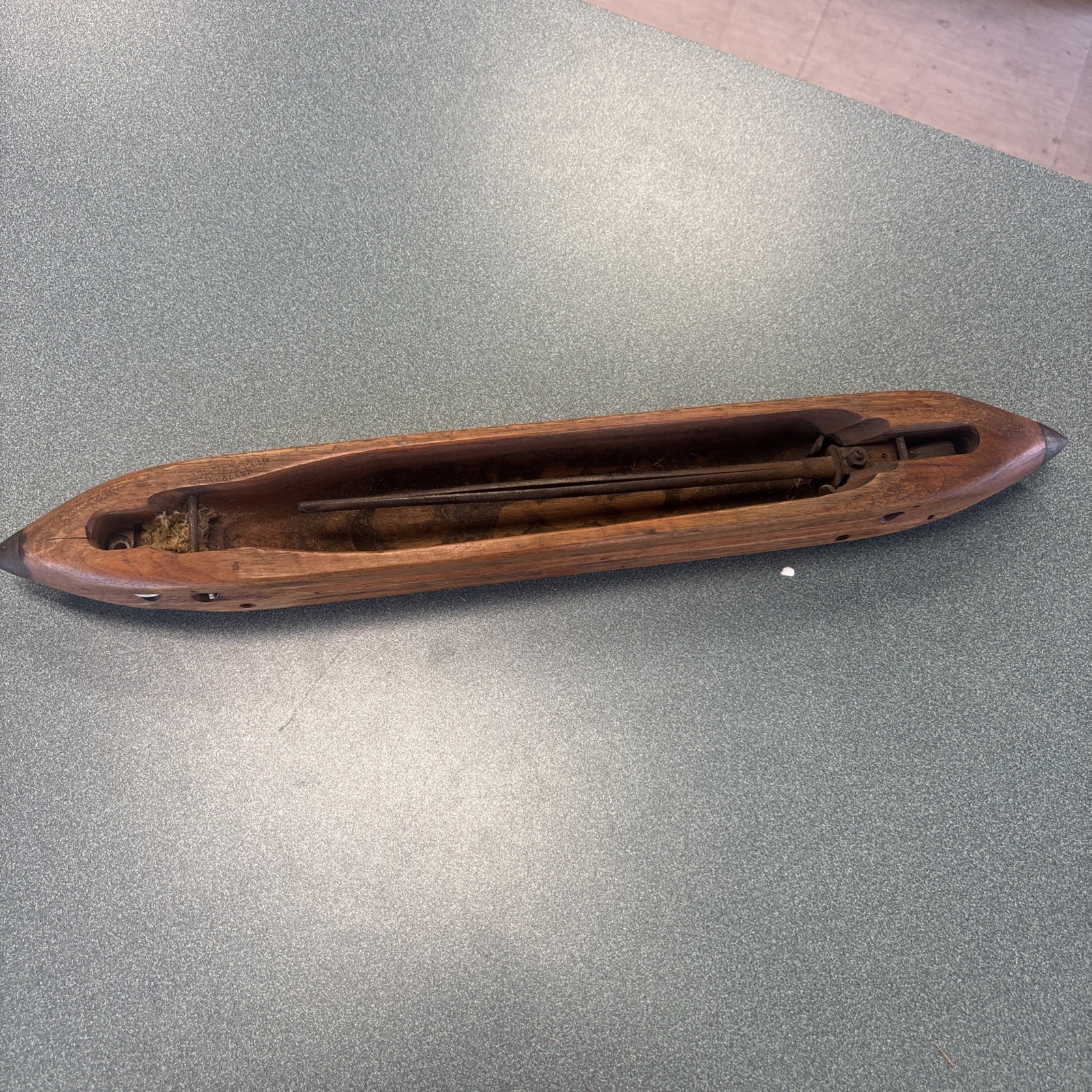 Vintage Wooden Weaving Loom Boat Shuttle 19” Wood In Great Shape Good Patina