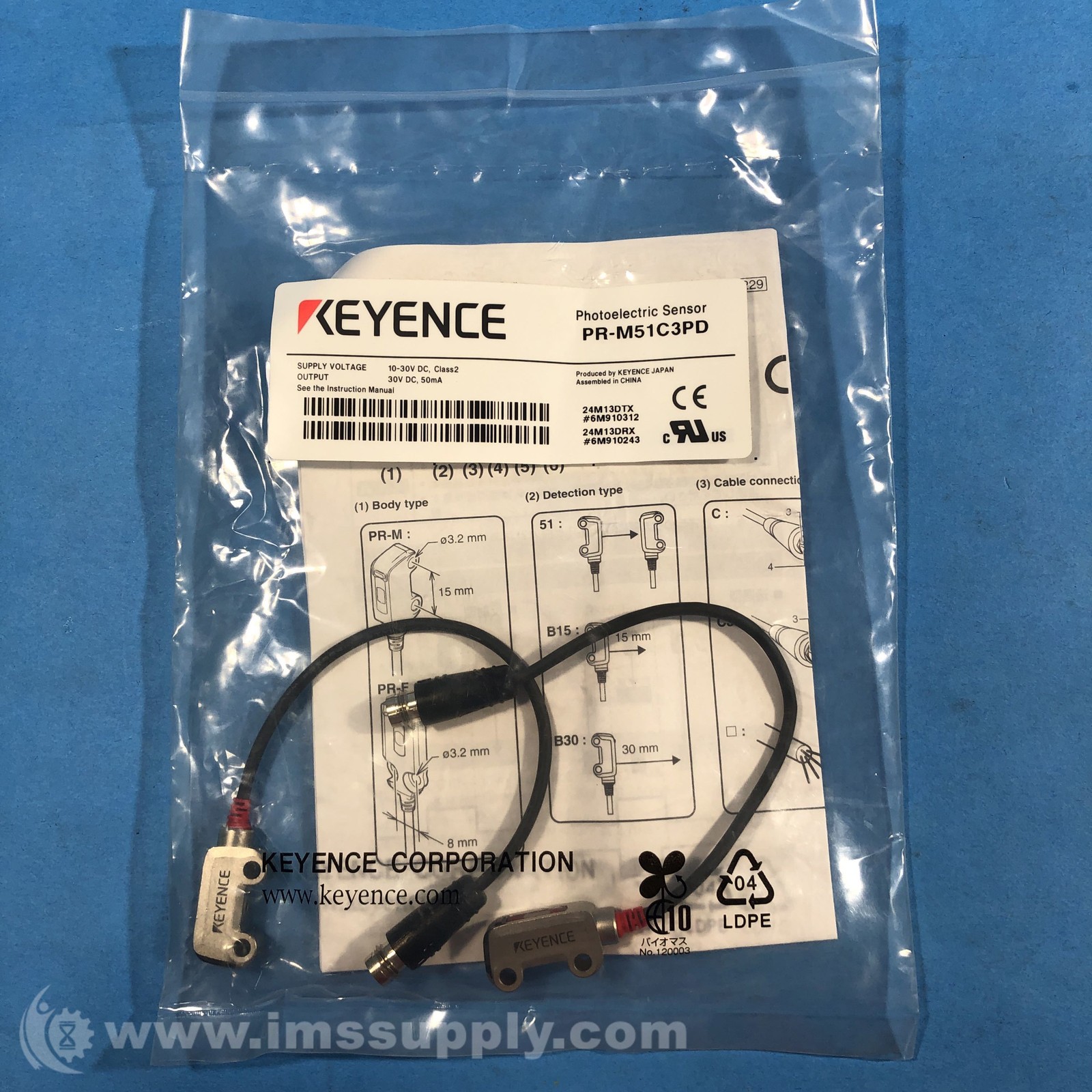 Keyence PR-M51C3PD Mini Photoelectric Sensor FNFP