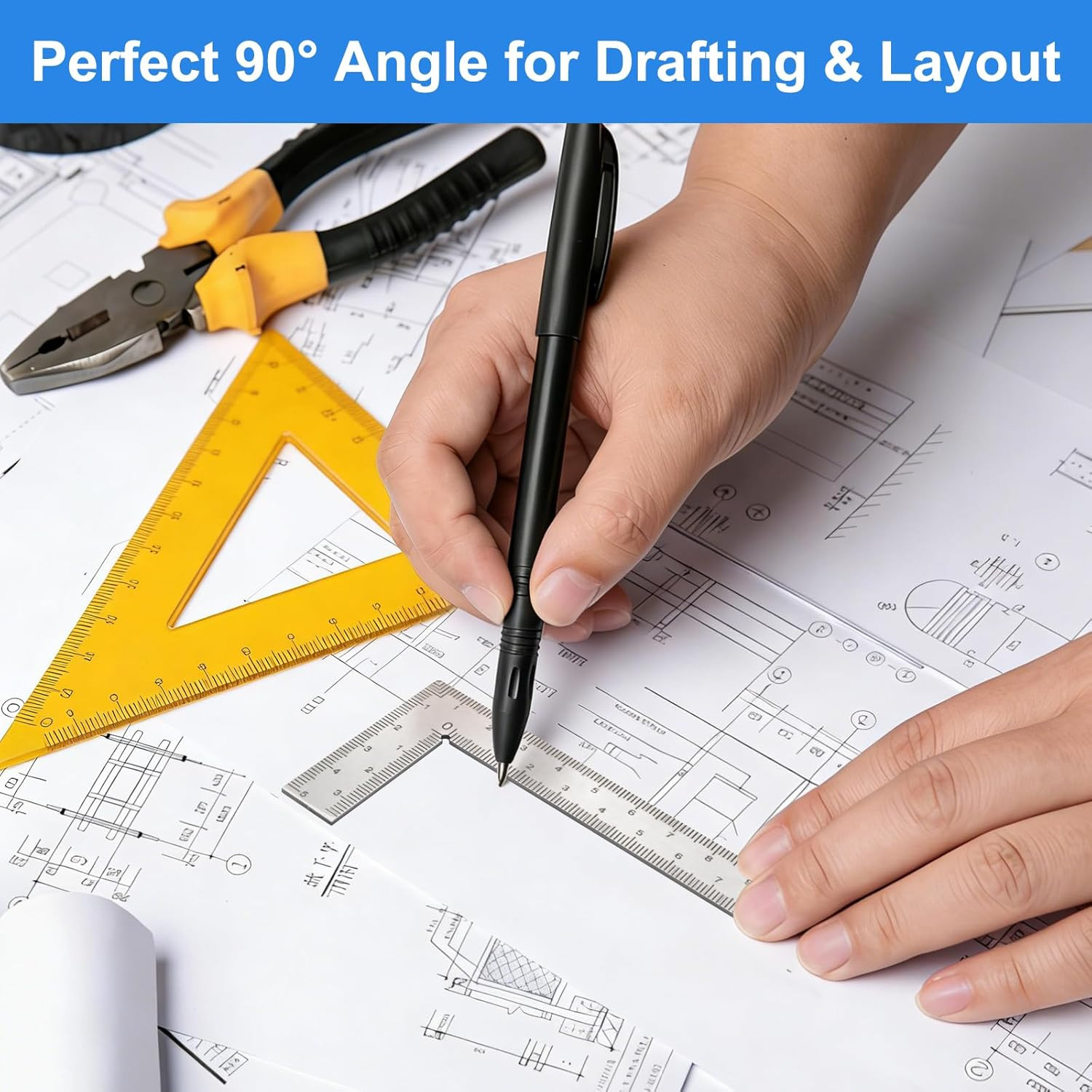 Right Angle Ruler Stainless Steel L Square Ruler Small Measuring Layout Tool