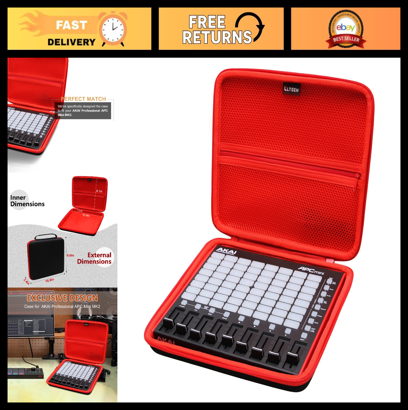 MIDI Pad Controller Case for AKAI APC Mini MK2, MPD218, MIDImix - Durable Protec