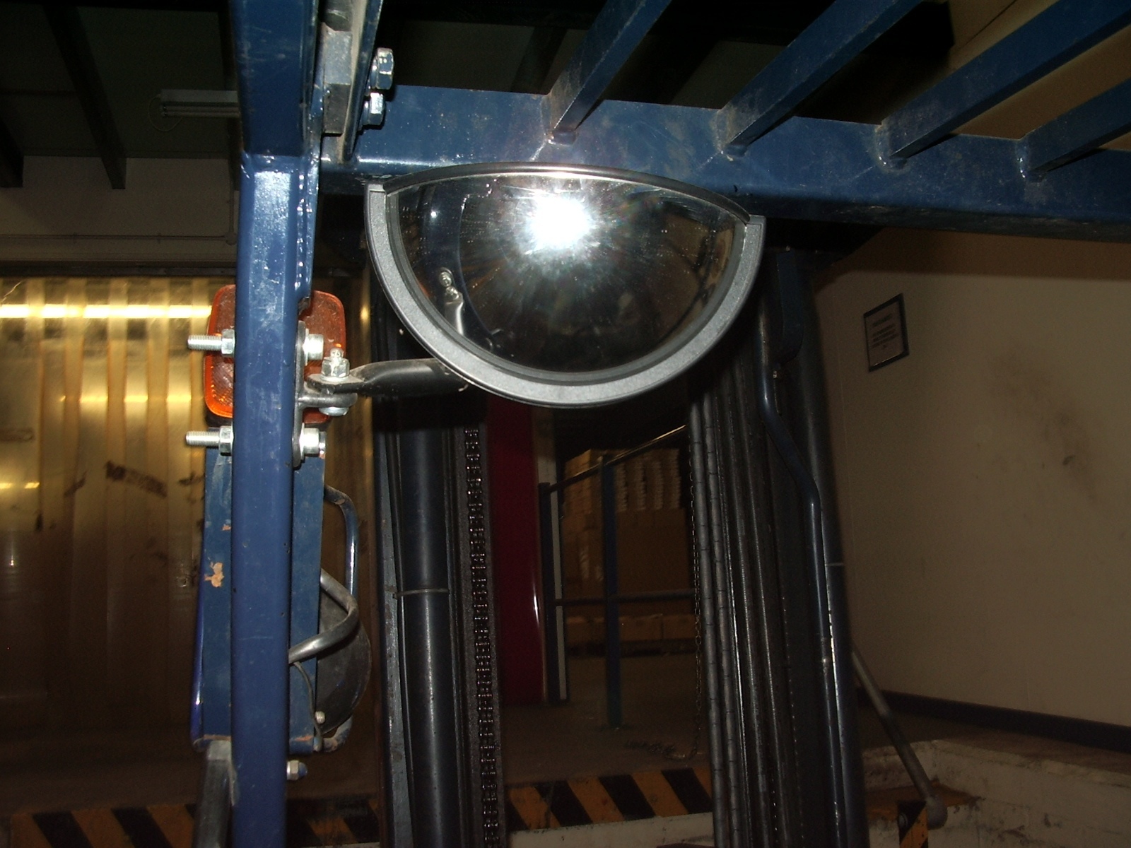 Unbreakable Fork Lift mirror 8" x 4" Wide angle Interior Blind spot Half moon