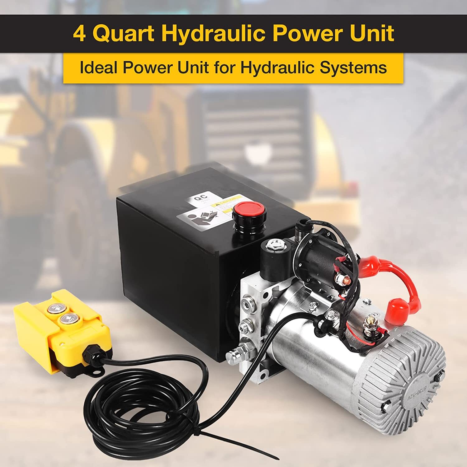 Single Acting Hydraulic Pump 12V 4 Quart 3200 PSI Power Pack Dump Trailer