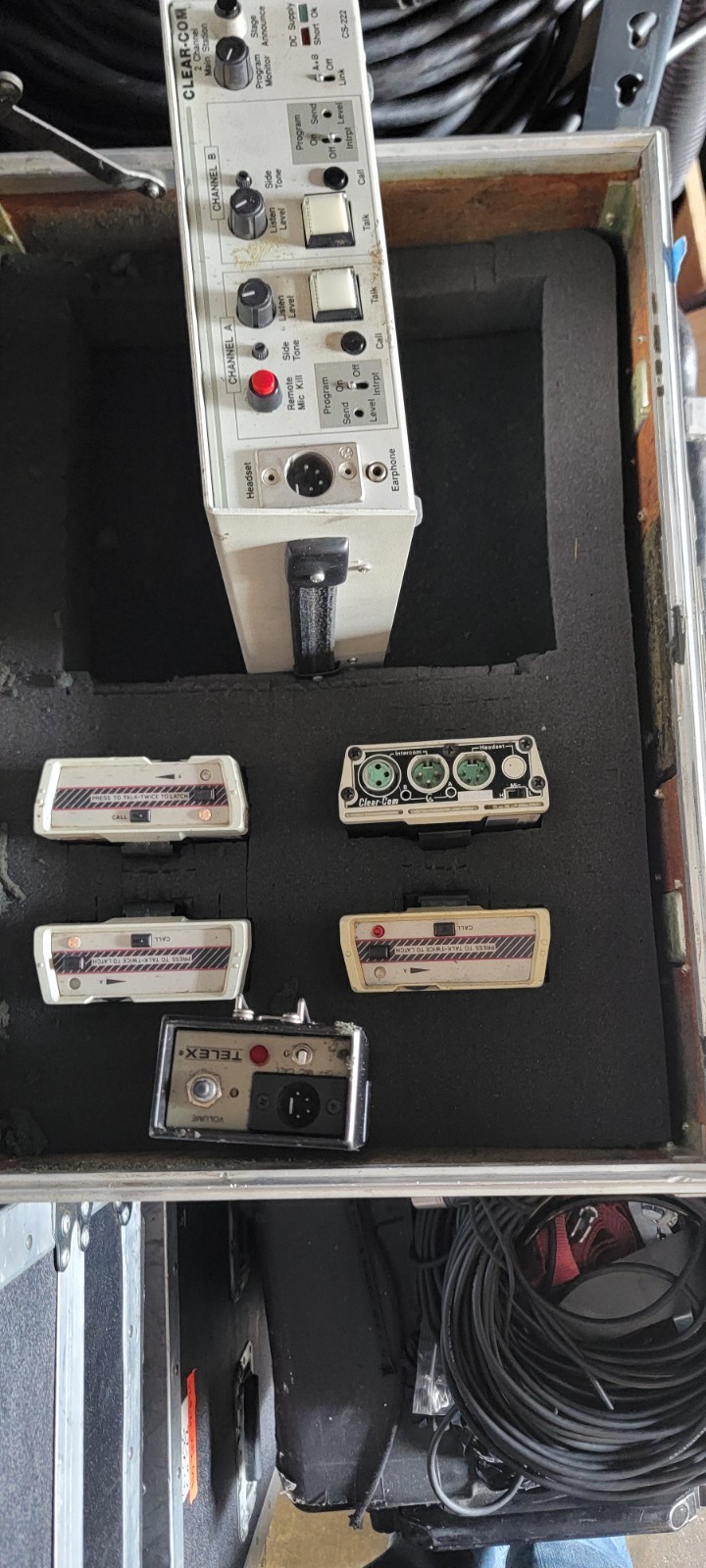 Clear-Com CS-222 Main Station Intercom System with Headsets and Adapter