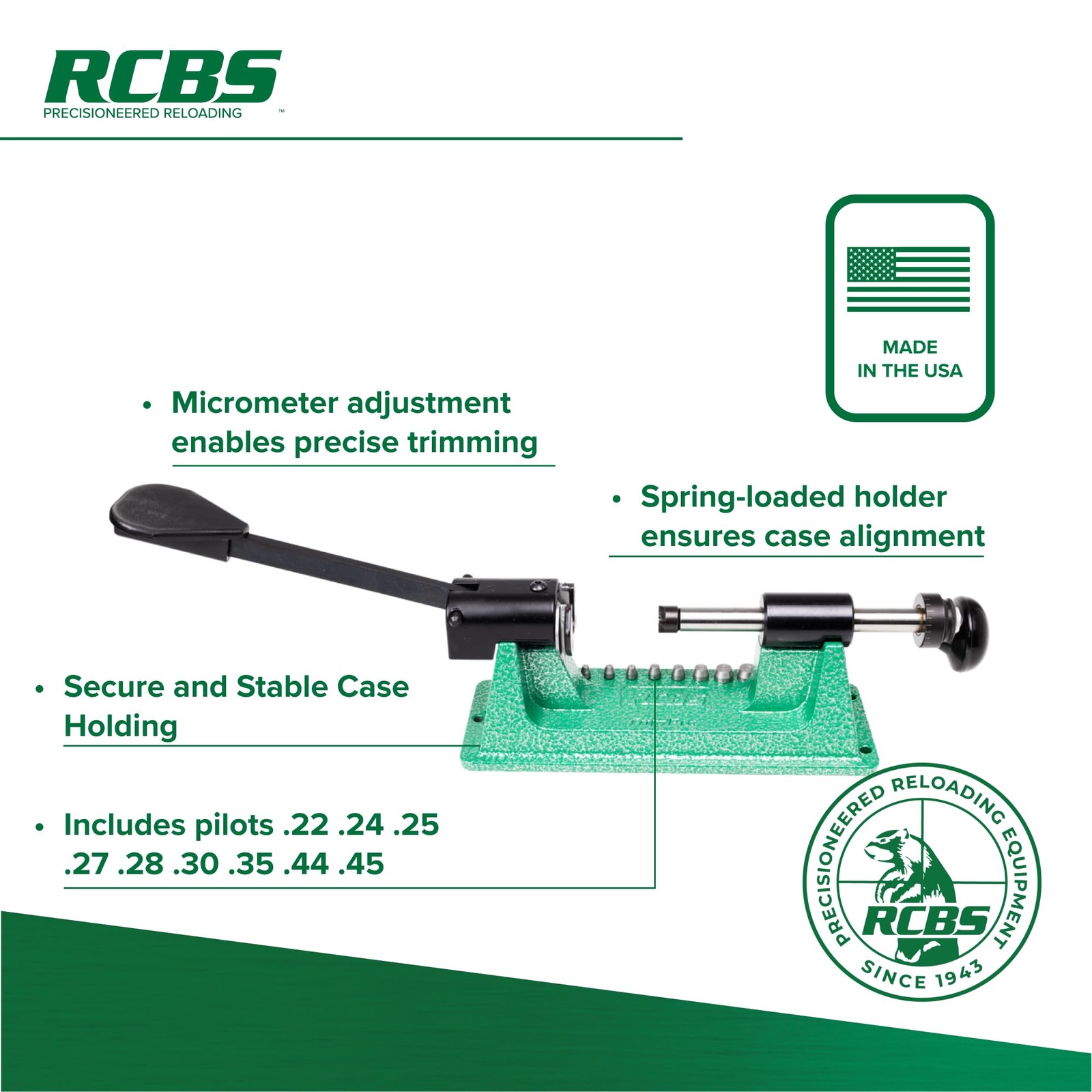 RCBS Trim Pro-2 Manual Case Trimmer Kit, Precision Trimming One Size, Multi