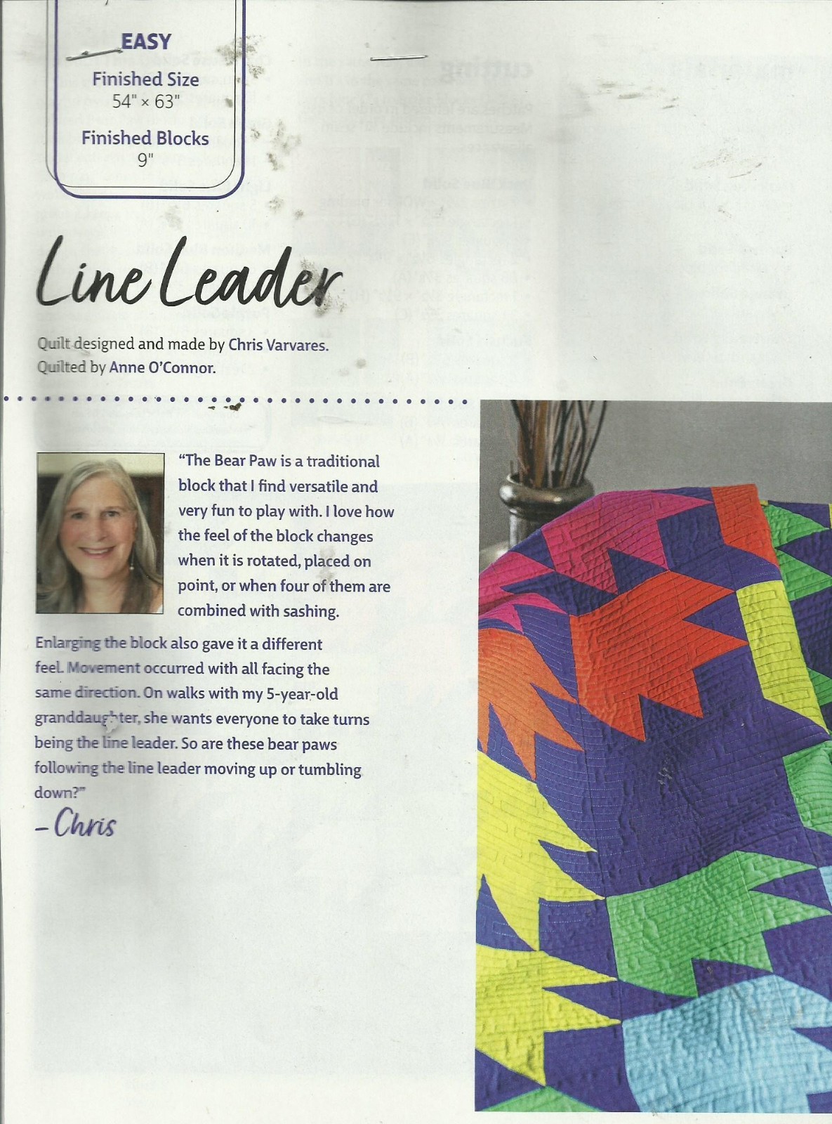 F0053 LINE LEADER QUILT PATTERN/INSTRUCTIONS