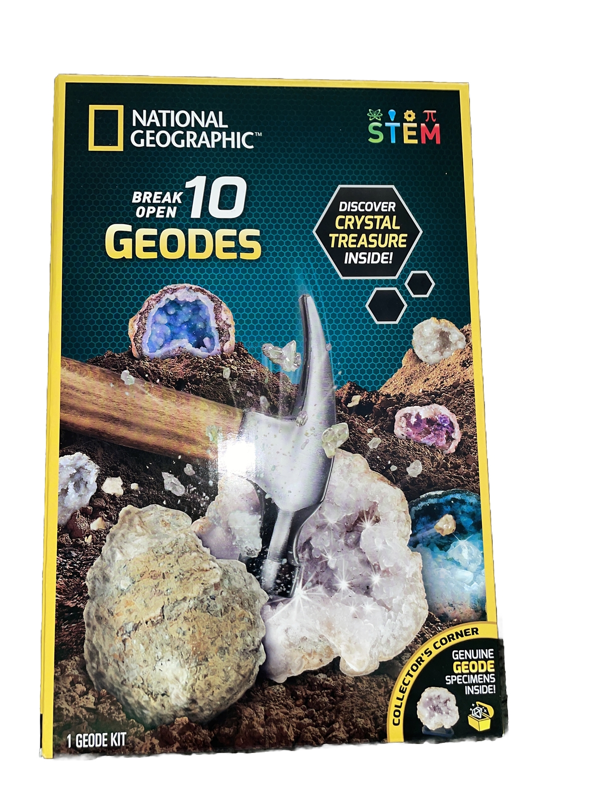 National Geographic STEM Break Open 2 Geodes Crystal Treasure NIB