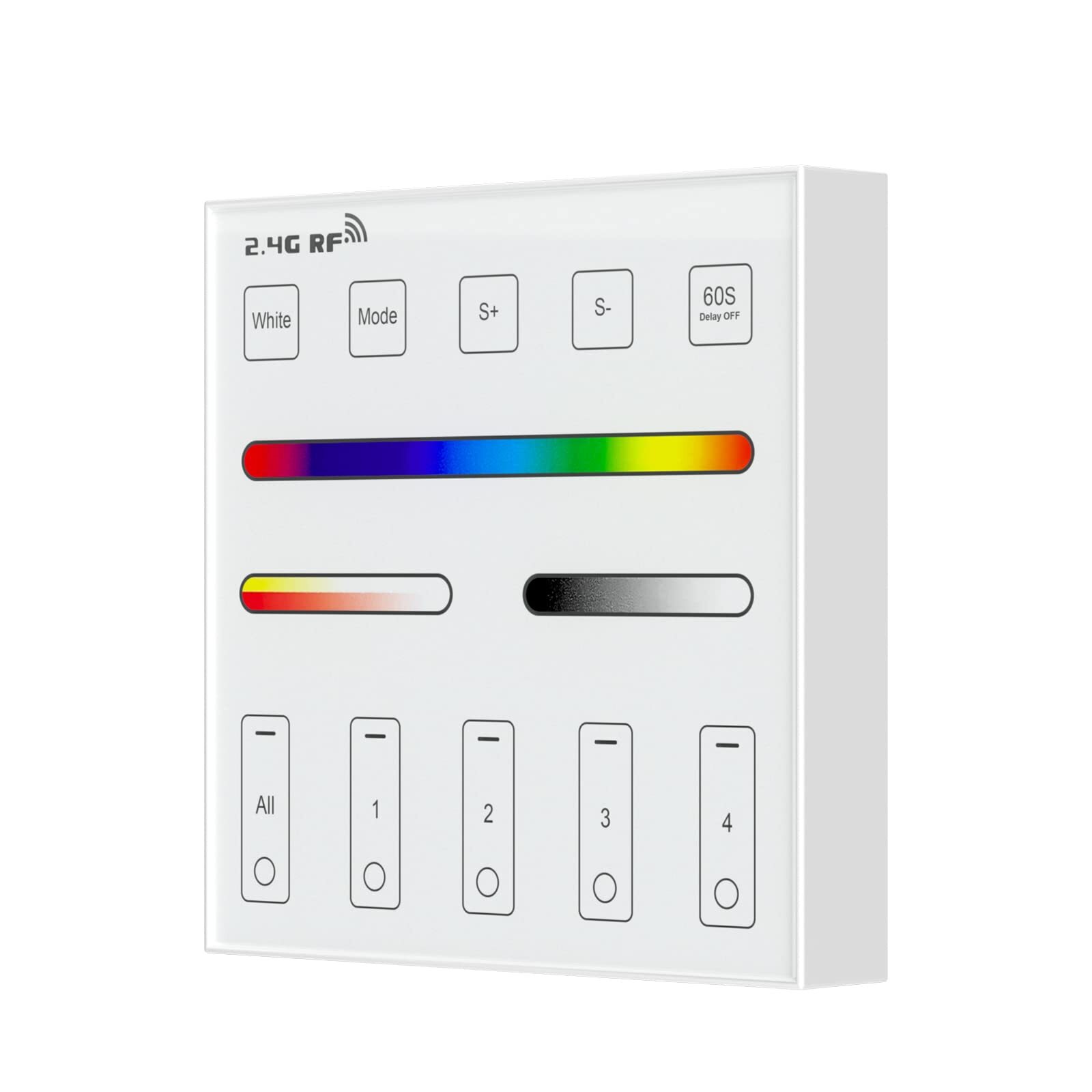 WR01RF-1 Wireless 2.4G RF 4 Zones RGB RGBW RGBCCT Wall Mounted Smart Panel Re...