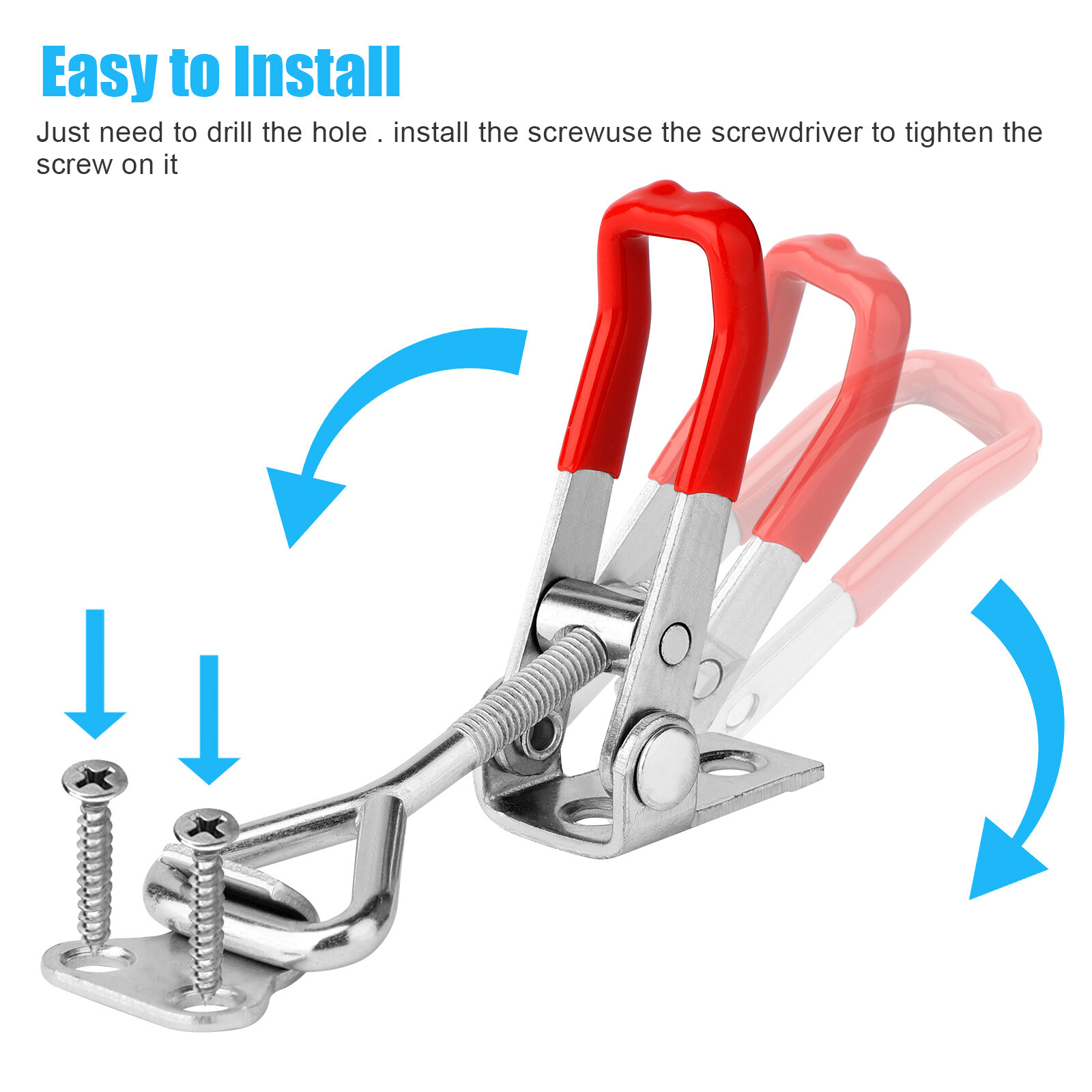 2pcs Heavy Duty Toggle Latch Catch Adjustable Lock Clamp Anti-rust Clip for Case